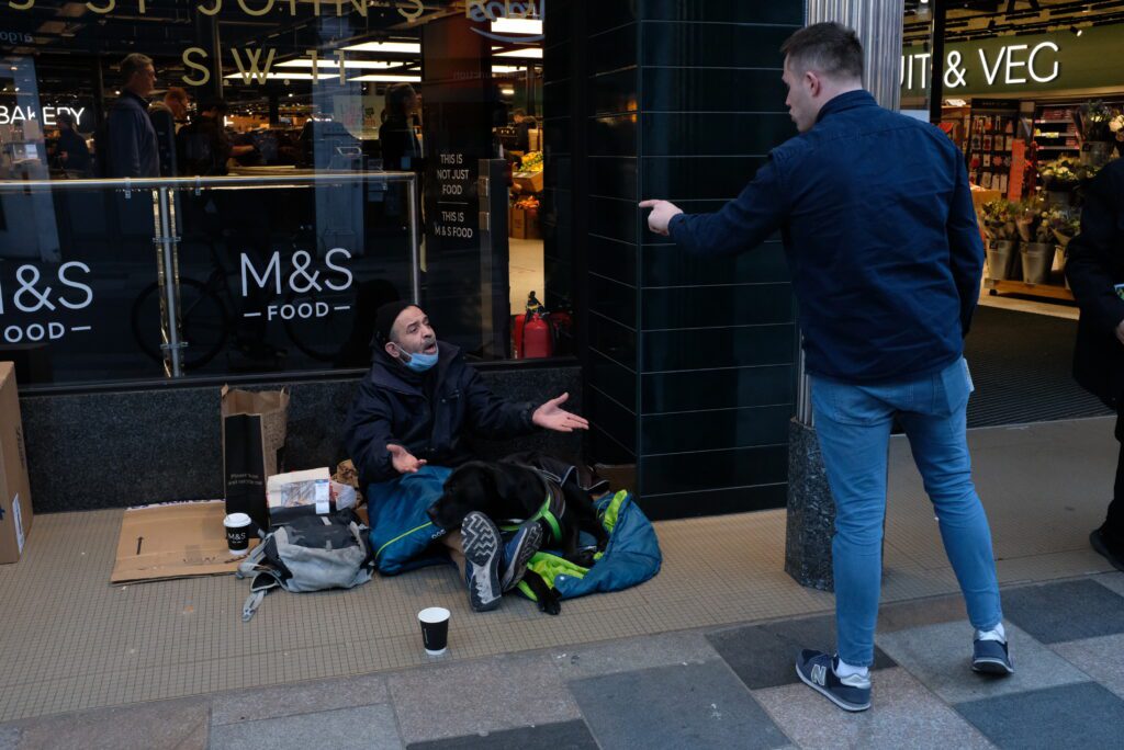 London Street Photography Lockdown Argument on Street